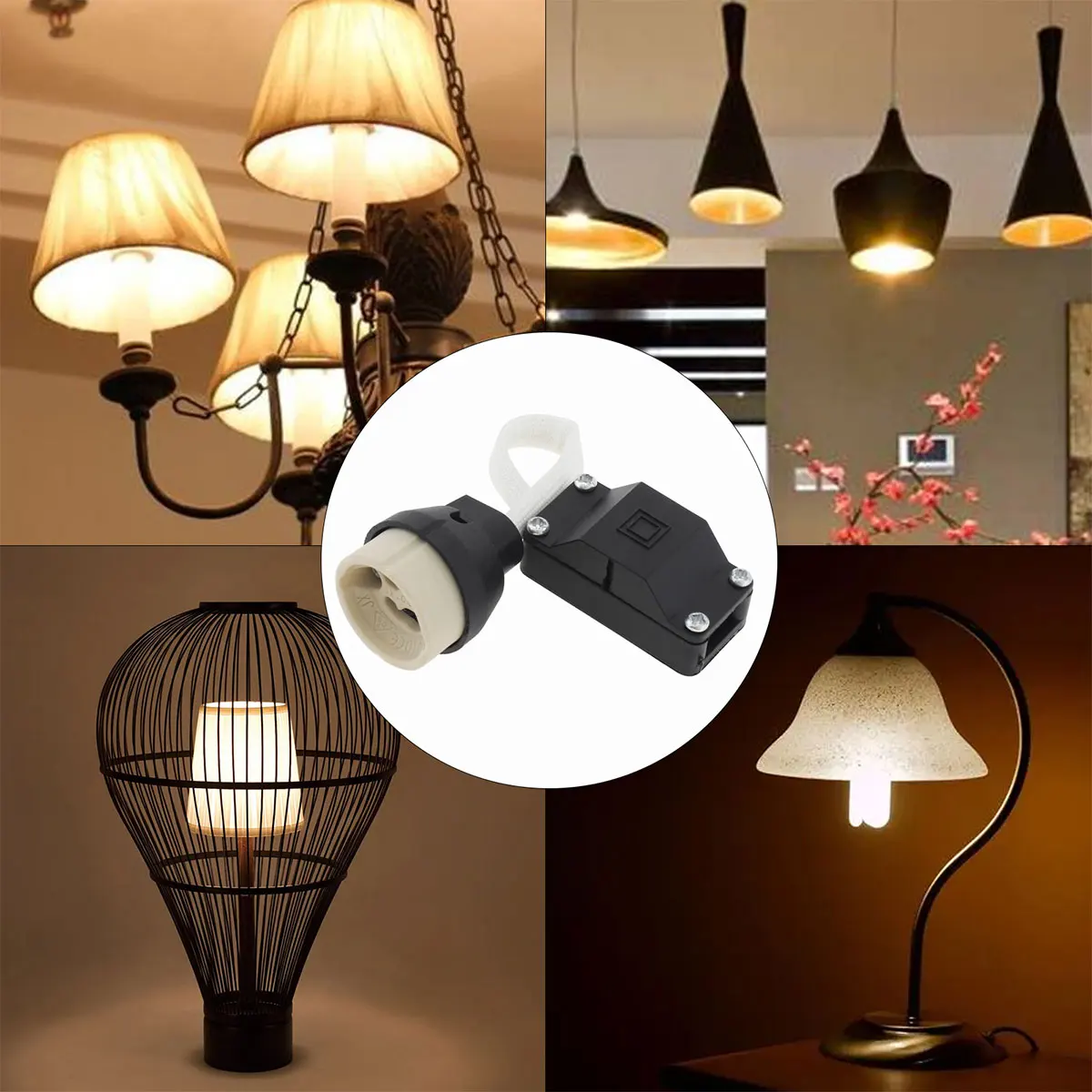 GU10 Lamp Holder Lamp Base Connector for LED Light Bulbs Halogen Bulbs Downlight 5pcs