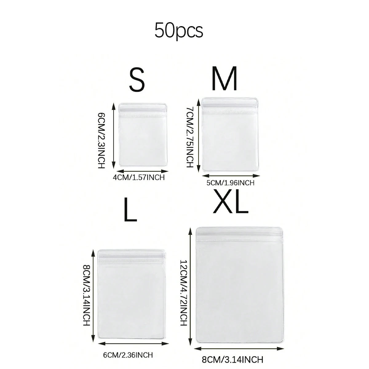 50pcs-Jewelry Storage Bag Transparent Dustproof