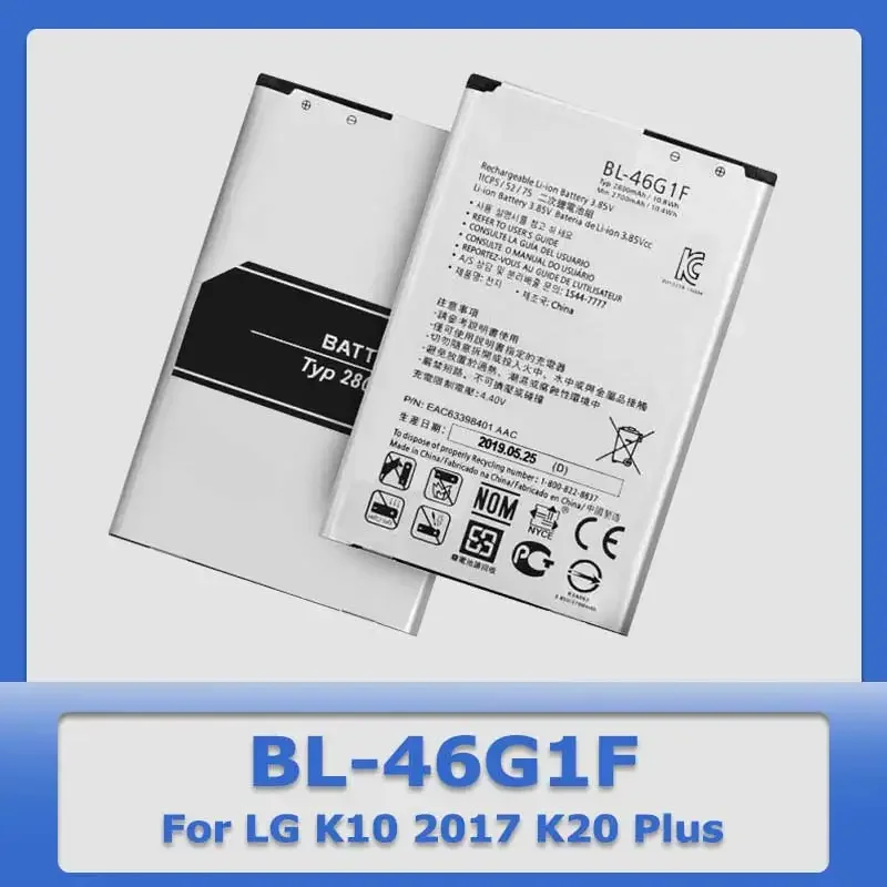 Batteria Xdou Bl-46G1F Per Lg Bl-45A1H Bl-46Zh Bl-54Sh Bl-46G1F K10 M250 K430Ds) K7 (X210Ds,X230 Bl-45F1F K8 X240 K350E L90