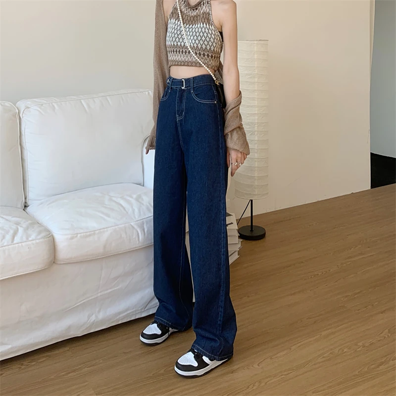 Woman Jeans High Waist Clothes Wide Leg Denim Korean version Korean version high waist slim pants 2022 Fashion  Straight Pants women's clothing stores