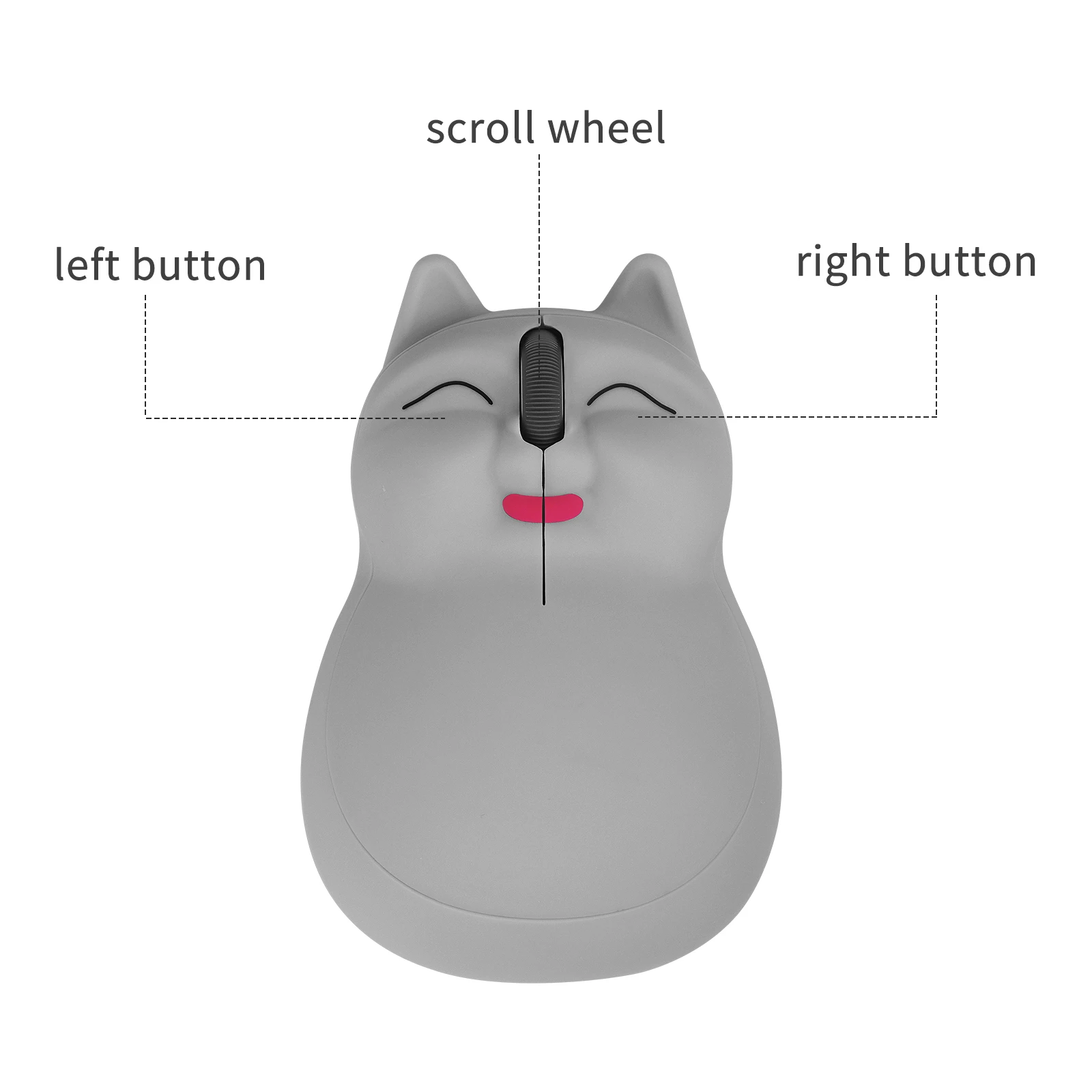 2.4G Wireless Optical Mouse Cute Cartoon Cat Shape Mice 1200DPI Office Mice Cat Paw Mouse Pad Optional For Laptop PC Desktop