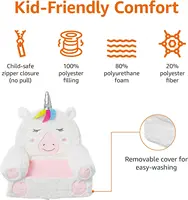 Basics Children's Plush Toddler Chair, Unicorn, Medium, Multicolor 1