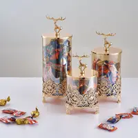 Glass Candy Jar Table Centerpiece Candy Container Luxury Candy Jar with Lid for Dessert Dried Fruit Snacks 1