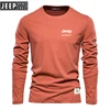 High-quality Embroidered JEEPSPIRIT Pure Cotton Round Neck Long Sleeved T-shirt for Men's Casual Fashionable Outdoor Sports 5