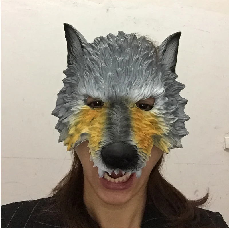 

Halloween Wolf Mask Costume Ball PU Mask Realistic Props Halloween Christmas Carnival Party Dress Up Birthday Gift Wolf Mask