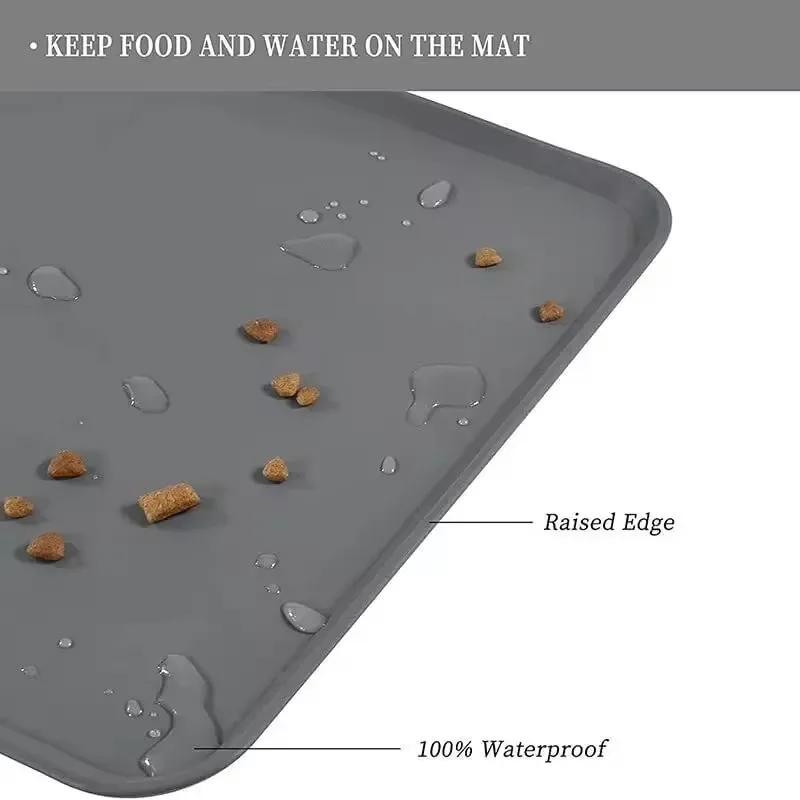 Cat Dog Food Mat Pet Feeding Bowl Floors Waterproof Non Slip Silicone Pad