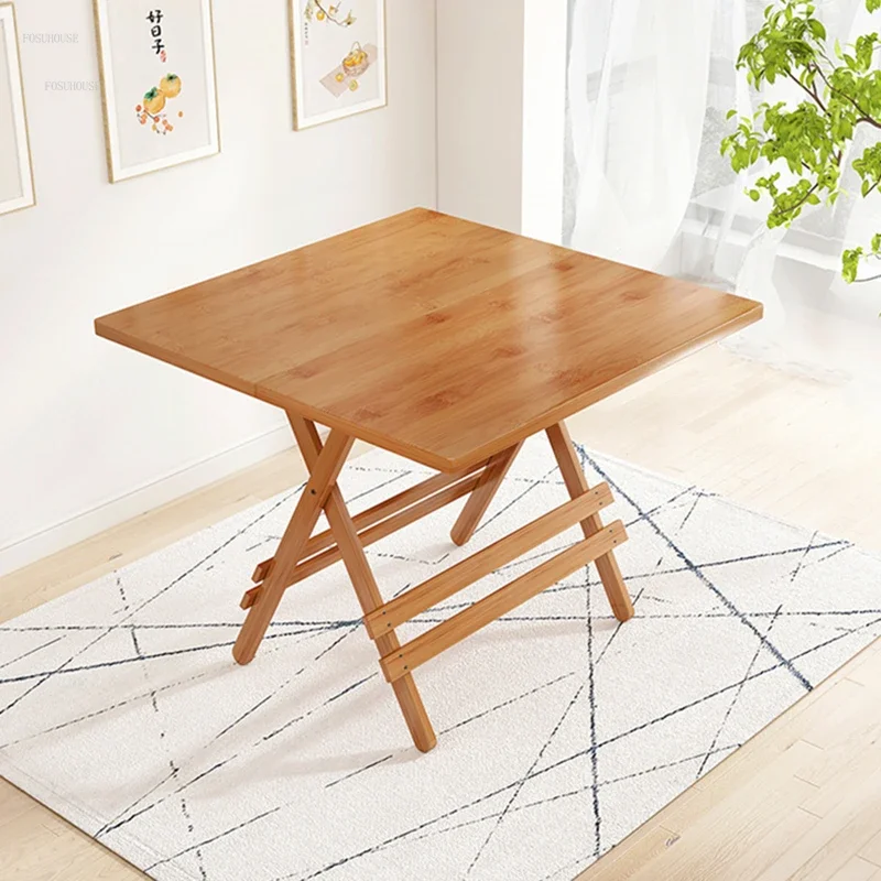Bamboo Dining Tables Home Furniture Small Apartment Dining Table Outdoor Portable Folding Tables Creative Round Coffee Table P