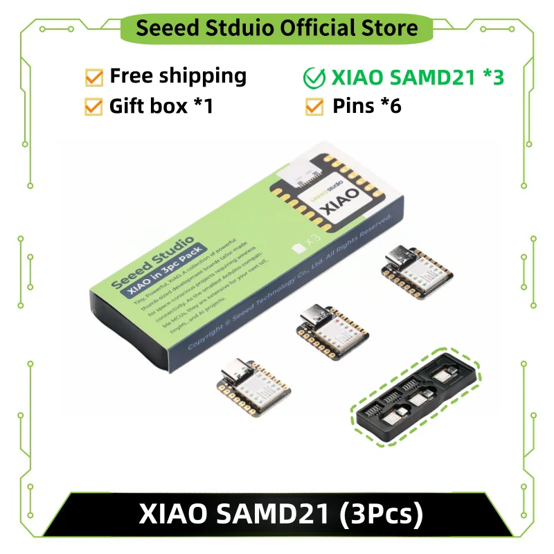 1-10 Pz Type-C Seeeduino XIAO SAMD21 Scheda Di Sviluppo Microcontrollore Per Arduino Nano Cortex M0 3.3V IIC I2C UART SPI - Foto 4
