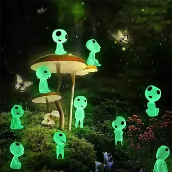 10Pcs Luminous Tree Spirits Micro Landscape Figure Ornament Outdoor Glowing Miniature Statue Potted Mini Garden Accessories 1
