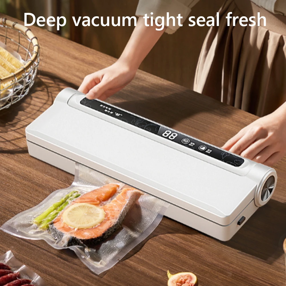 Food Vacuum Sealer Heat Bag Sealing Machine One Click Intelligent Operation with 20 Bags Strong Suction Power for Home Kitchen