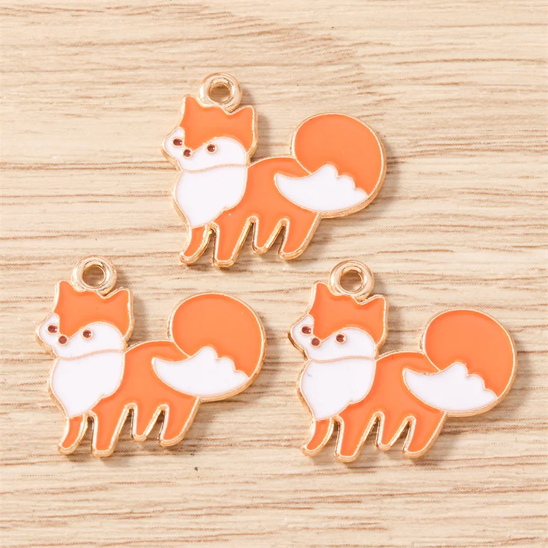 Tusember 10 Stück Emaille-Tieranhänger (Igel, Eule, Fuchs, Eichhörnchen) für Halsketten, Ohrringe, Thanksgiving-Anhänger, Schmuckherstellung – Detail 5