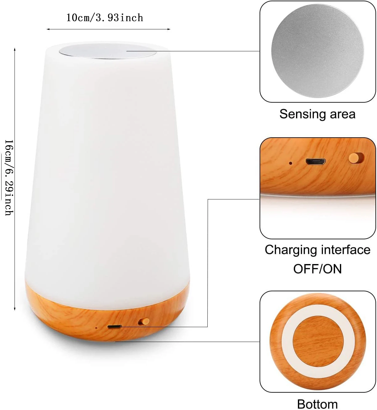 Night Light RGB 13 Color Changing Remote Control Touch Dimmable Lamp Portable Table Bedside Lamps USB Rechargeable Night Lamp 2