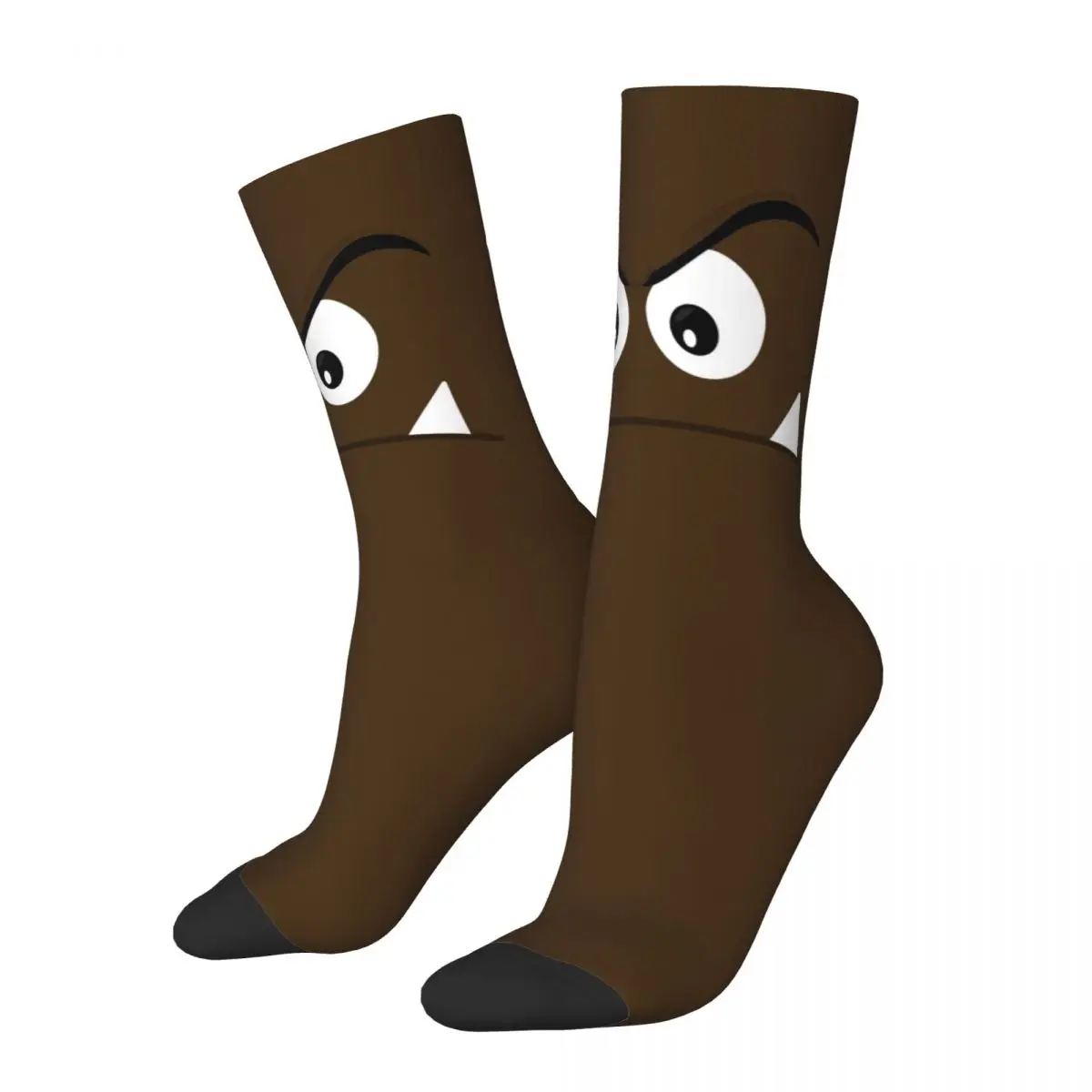 

Cartoon Game Brown Goomba Face Unisex Winter Socks Hip Hop Happy Socks Street Style Crazy Sock