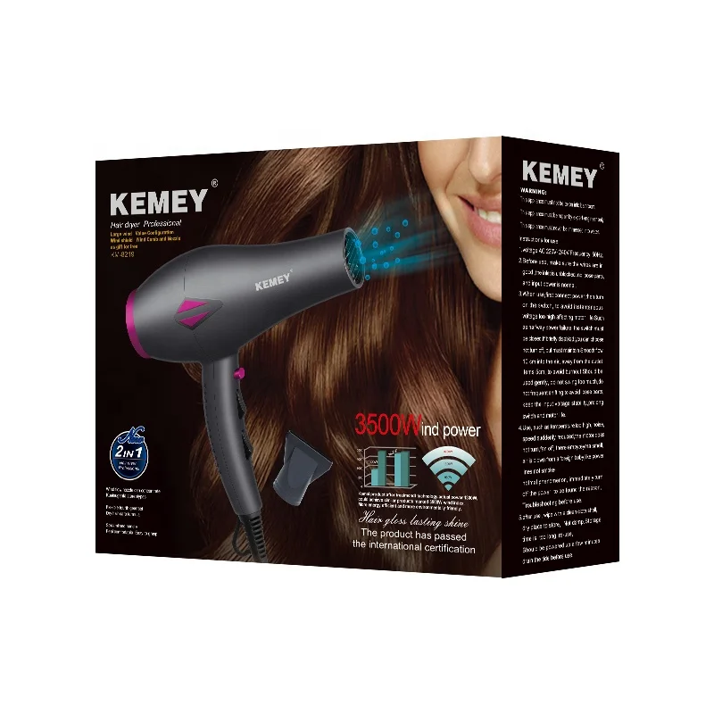 Hair Dryer 3500W Powerful Electric Blow Dryers KEMEY KM-8219 Air Hairdryer Modeling Barber Salon Tools Hair Dryers Sets