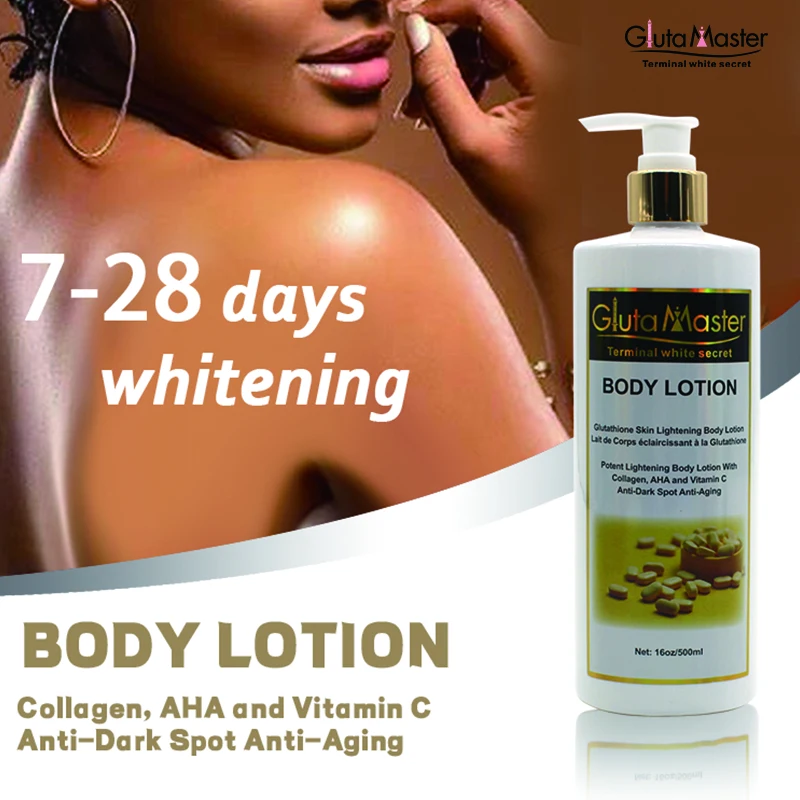 Gluta Master Glutathion Whitening Perfumed Body Lotion With Collagen AHA Vitamin C Anti-Dark Spot Lighter Bright Body Care Cream powerful skin whitening face cleanser with kojic acid for clear and bright skin