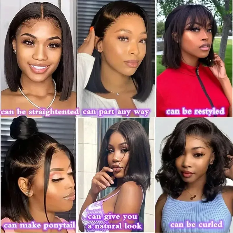 YKB Bone Straight Bob Wig 6X6 Closure Glueless Ready To Wear 13x6 HD Lace Front Human Hair Wigs 16 Inch Remy Peruvian For Women 5