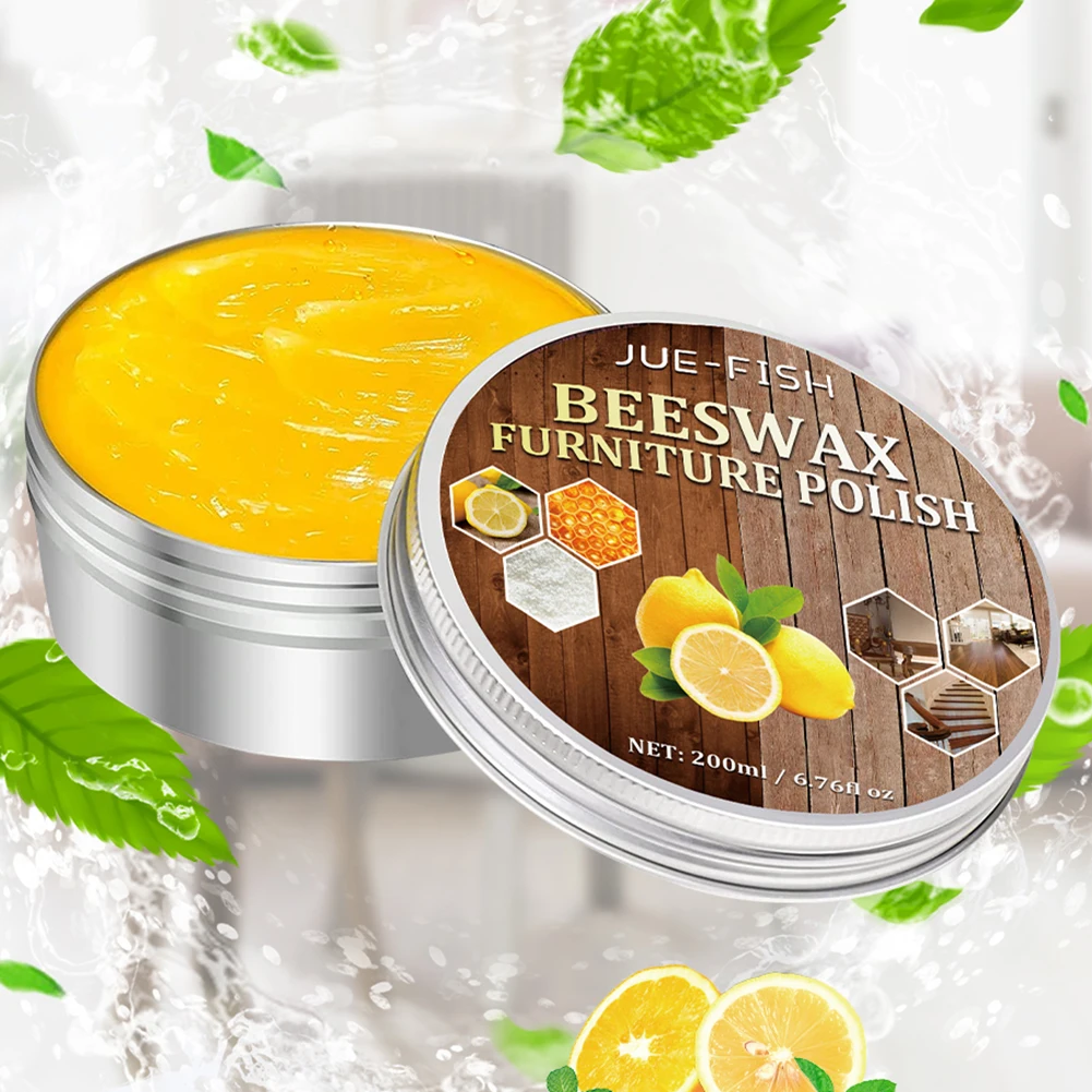 Beeswax Furniture Polishing Oil Waterproof Wood Door Maintenance Wax with Sponge Wood Seasoning Beewax for Cabinets Stairs 100g