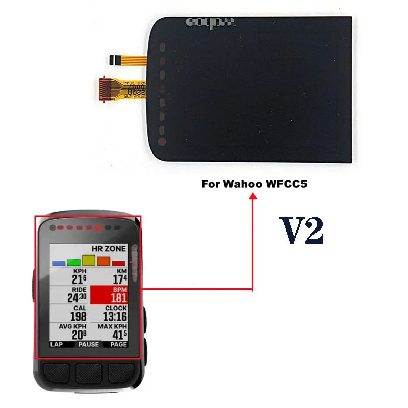 Wahoo Elemnt ボルト (WFCC5) V2 LCD ディスプレイバックライト