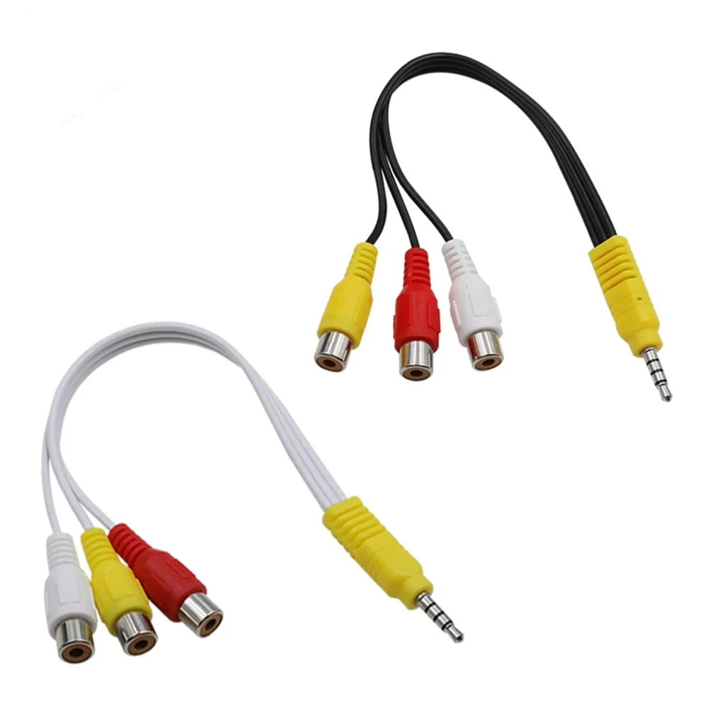 2Pcs 3.5MM To Jack 3 RCA Cable Video Component AV Adapter Cable For TCL / SKYWORTH TV Red White And Yellow Female 2pcs 100% original nagoya na 701 female dual band antenna for uv 5r uv 82 uv9r hyt baofeng px 777 px 888 tg uv2 walkie talkie