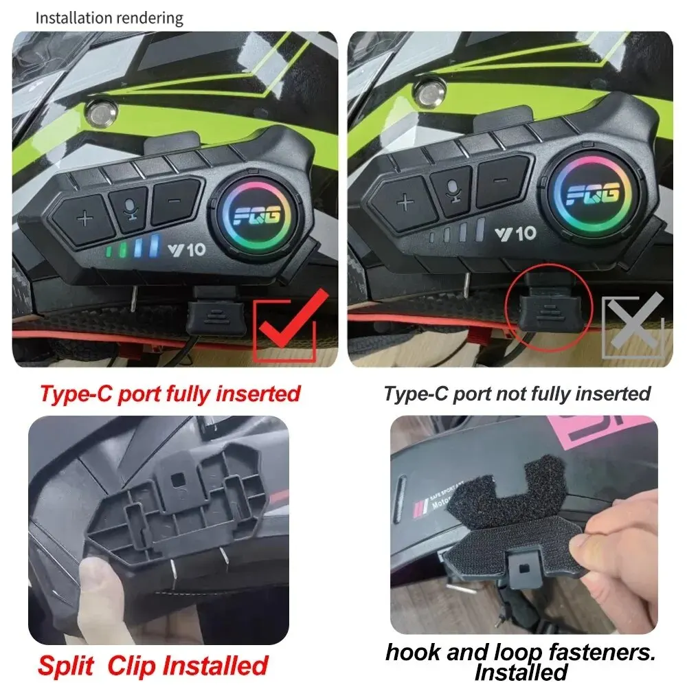 Helmet Headset Wireless Hands-free Bluetooth 5.3 Motorcycle
