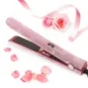 Straightener and curler 2 in 1 dazzling Rhinestone Crystal Bling Straightening crimped flat iron 30s fast heating dual voltage 2