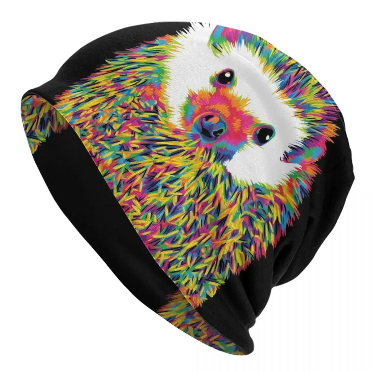 

Hedgehog Of Color Warm Knitted Cap Hip Hop Bonnet Hat Autumn Winter Outdoor Beanies Hats for Unisex Adult