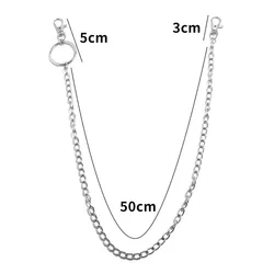 Edgy Metal Belt Chain with Hook and Keyring (A)