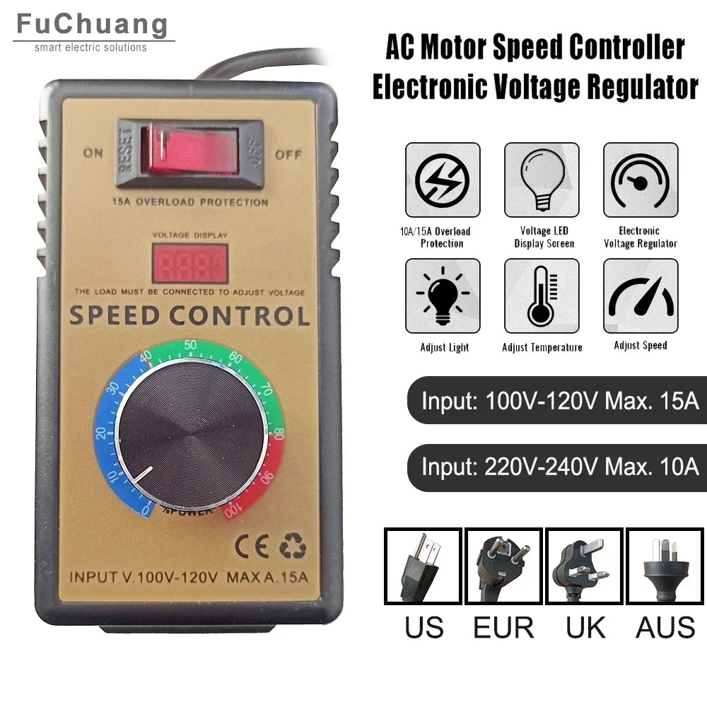 Regulador de Temperatura do Forno Elétrico Modulador de Luz Display Led Motor ac Controlador de Velocidade com cn Eua Reino Unido ue Plugue Aus 220v 110v