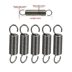 1Pcs Extension Tension Expansion Spring Hook Springs Steel Spring Wire Dia 2.0mm Outer Dia 10-22mm Length 40mm - 300mm DIY Tool