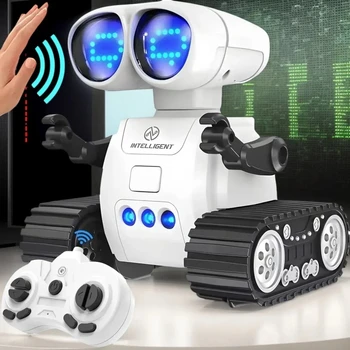 Giocattolo robot RC ricaricabile per bambini con occhi LED e musica