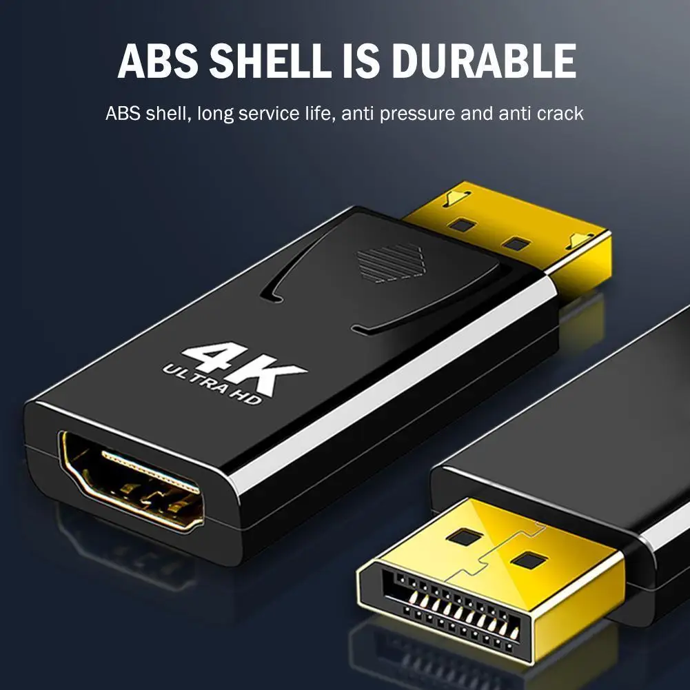 모니터 프로젝터용 DP to HDMI 컨버터, 4K 비디오 오디오 어댑터, 디스플레이 포트 수 to 4K HDMI 호환 암 동글 어댑터