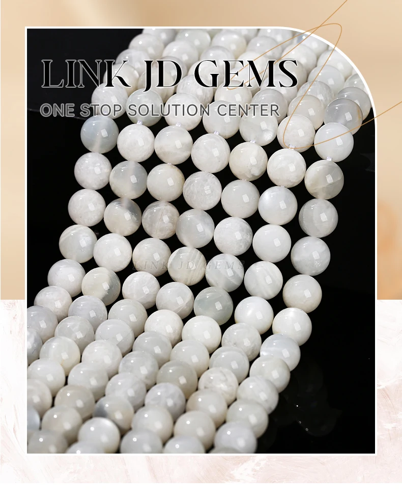3A Natural Stone White Moonstone Bead Round Loose Spacer Shiny Bead 6 8 10mm For Jewelry Making Diy Necklace Bracelet Accessory