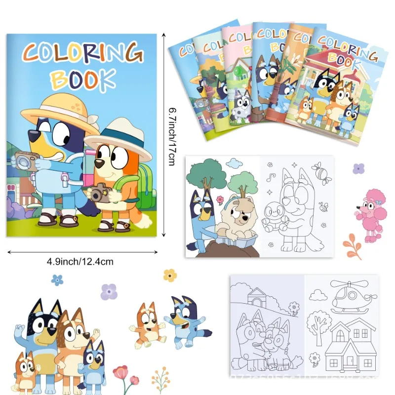 

Bluey Bingoes Family Colorful DIY Color Filling Book Party Cartoon Colored Graffiti Book Painting Book Children's Puzzle Gift