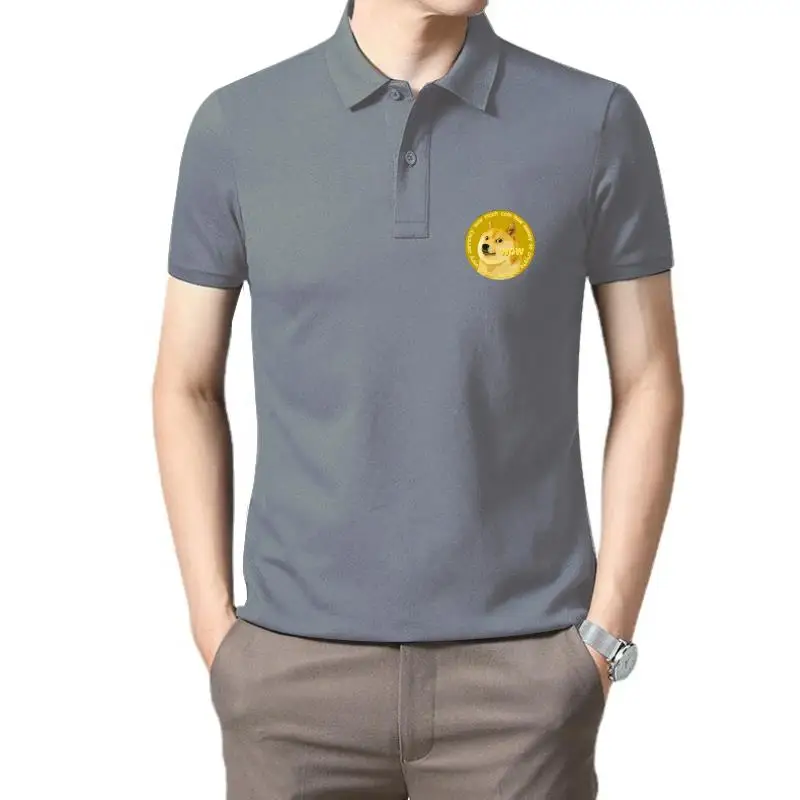 

Golf wear men Printed Men Cotton Short-Sleeve New Style Funny Dogecoin Doge Meme - Funny Women polo t shirt for men