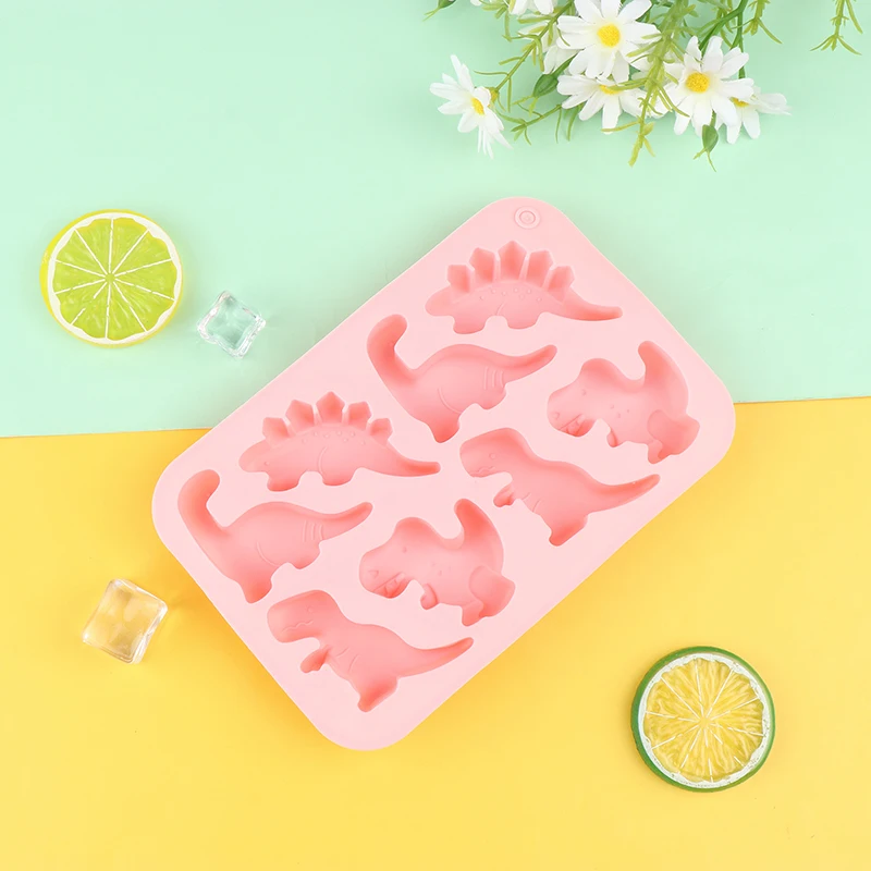 Silicone Mold 1Pc 8 Cavity DIY Dinosaur Cake Decor Candy Cookies Jelly Baking Tool Candle Soap Mould Ice Tray Kitchen