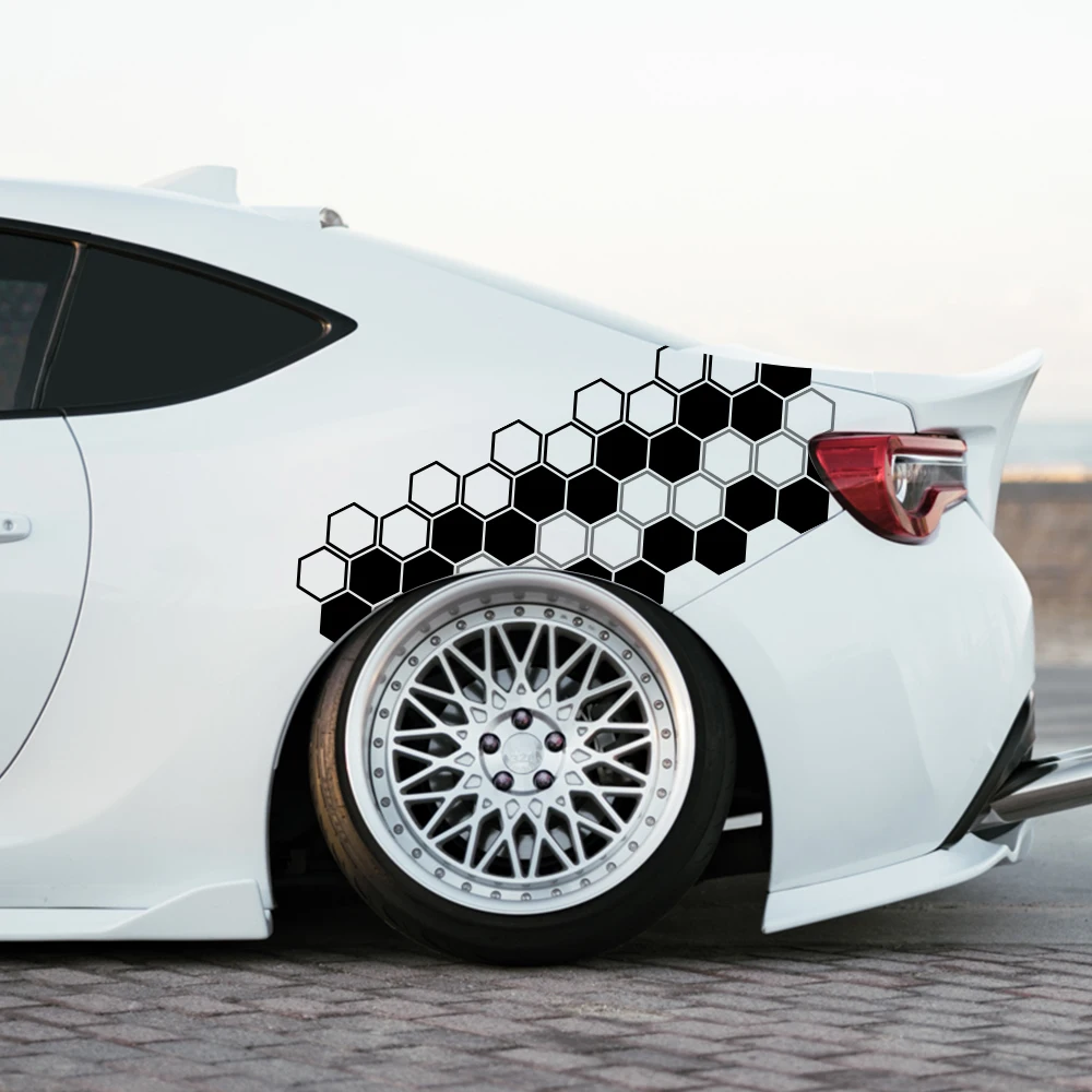 Car-Sticker-Hexagonal-Wheel-Eyebrow-Waterproof-Decals-Cool-Styling ...
