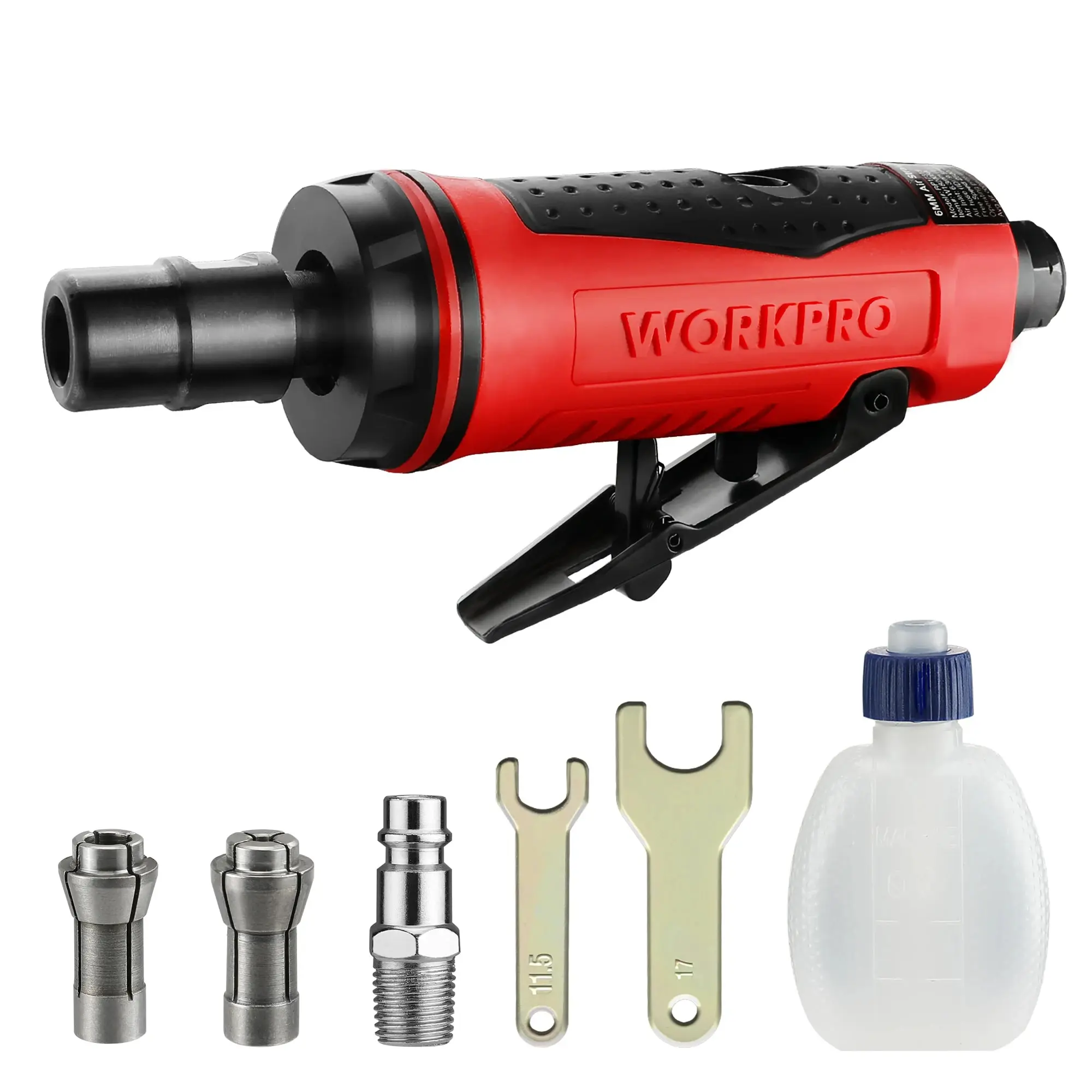 WORKPRO 에어 앵글 다이 연마기, 스트레이트 공압 에어 다이, 연마기 그라인딩 폴리싱 커팅, 조각 전동 공구, 1/4 인치