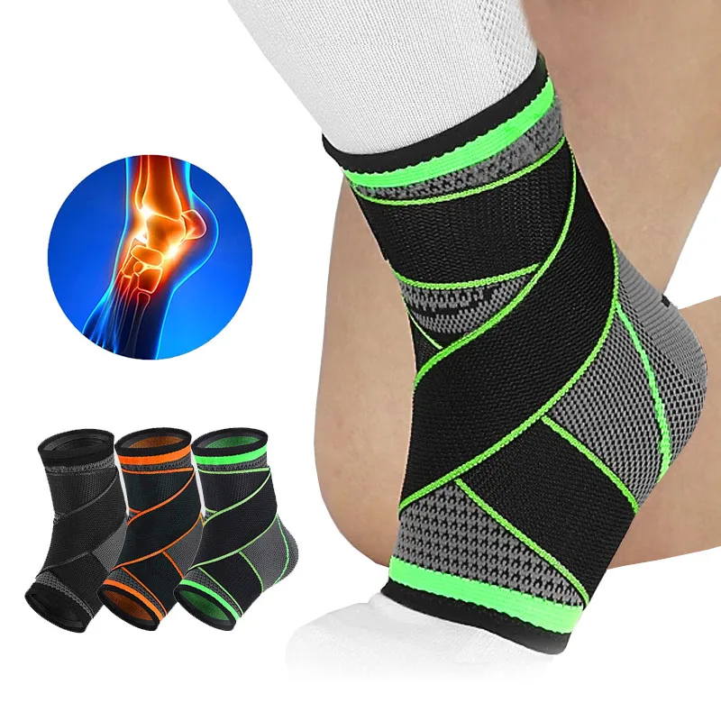 

2pc Ankle Brace Support Anti Sprain Plascitis Compression Strap Belt for Ankle Heel Protective Pressurizable Bandage Wraps Guard