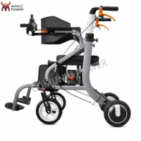 Déambulateur électrique multifonction léger et pliable, fauteuil roulant électrique avec siège pour personnes âgées 2