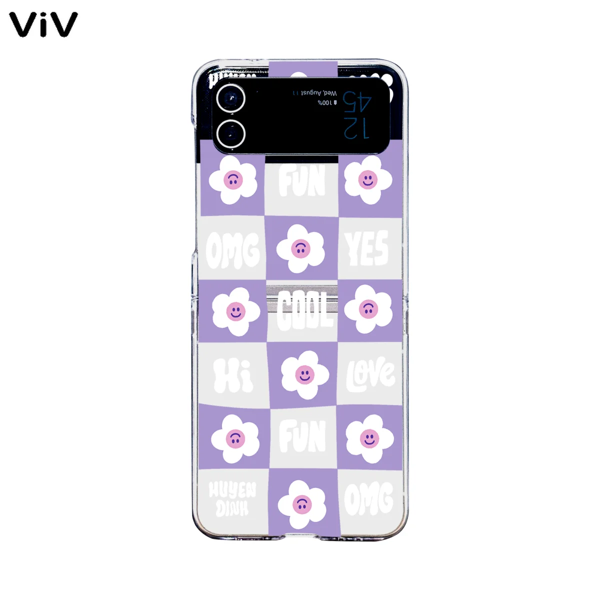 

Чехол для Samsung Galaxy Z Flip 4 3, Прозрачный складной противоударный Твердый чехол из поликарбоната с рисунком счастливых цветов