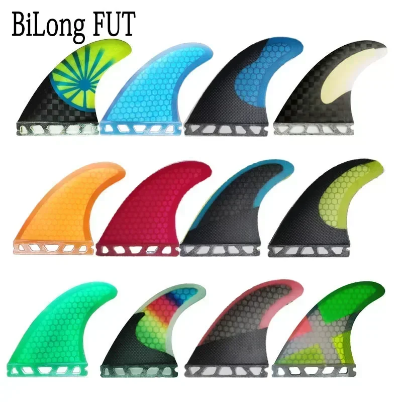 BiLong Futures Fins Surfboard Fins Thruster Tri Fin 3pcs Set G5 Size Fiberglass Honeycomb with Carbon Quilhas Surf Fin Surfing