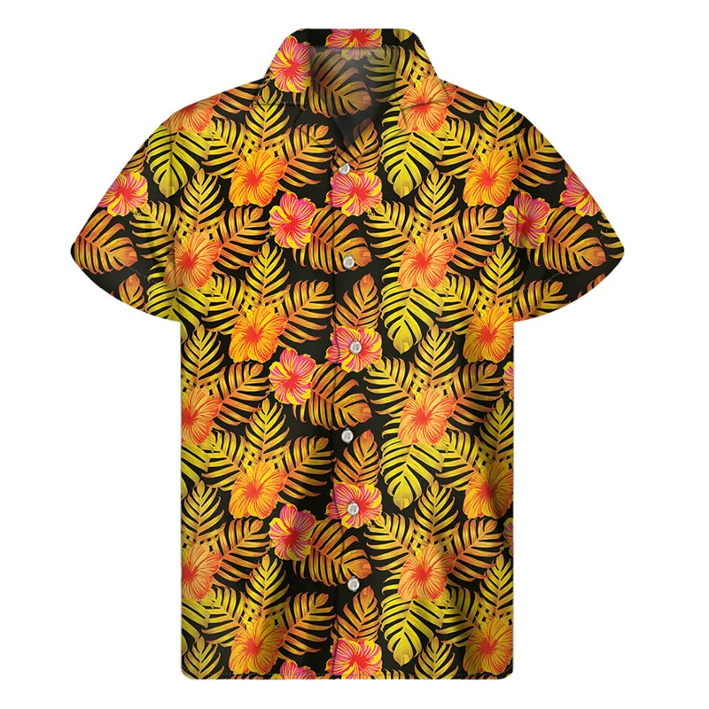 thumbnail image 1 of Camisa hawaiana con estampado 3D de plantas tropicales para hombre, camisas playeras con botones y flores, camisetas de manga corta de verano para hombre, blusas de calle, blusa Aloha, 1 of 5