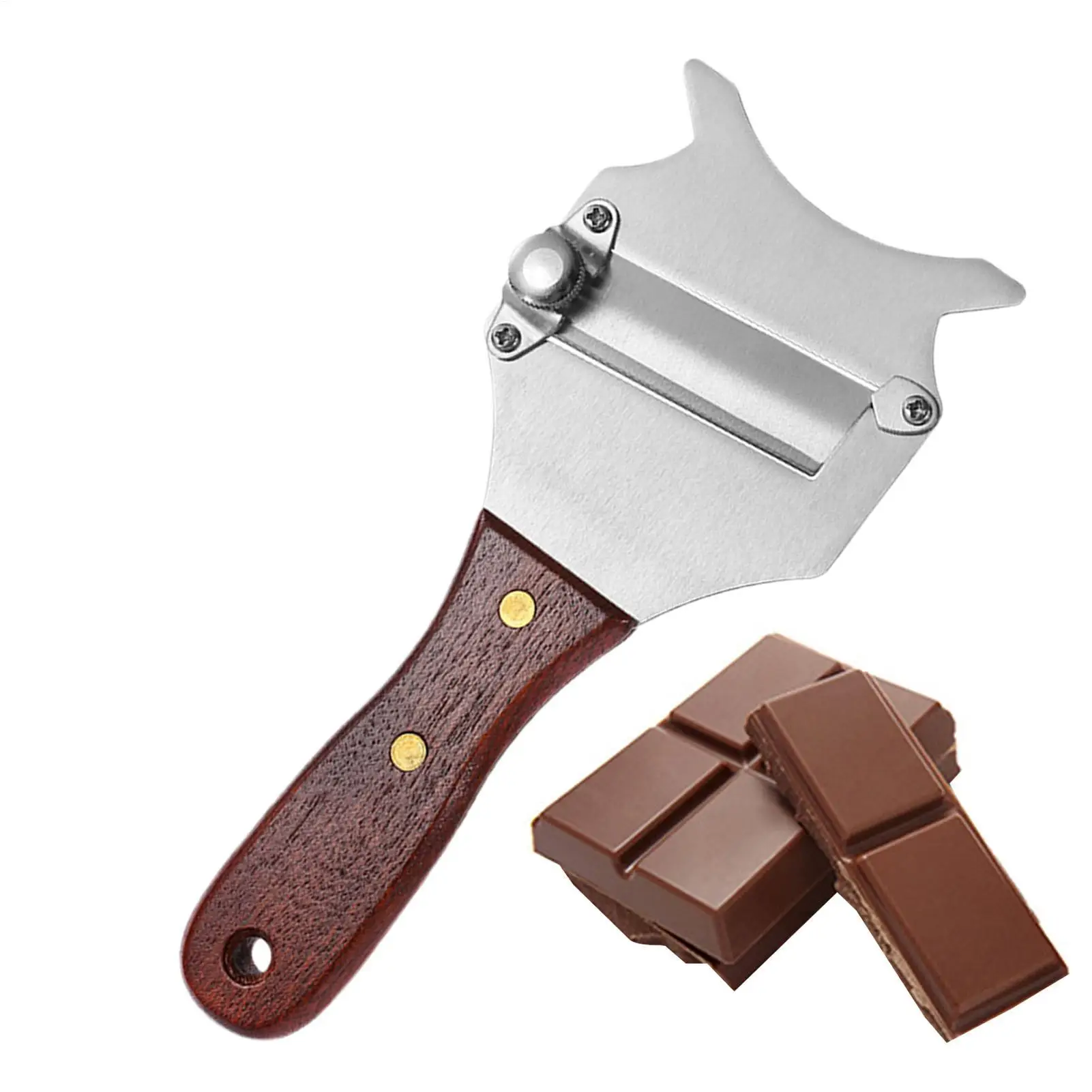 Truffle Slicer Shaver Stainless Steel Chocolate Cheese Shaver Grater Curler with Adjustable Smooth Blade and Wood Handle