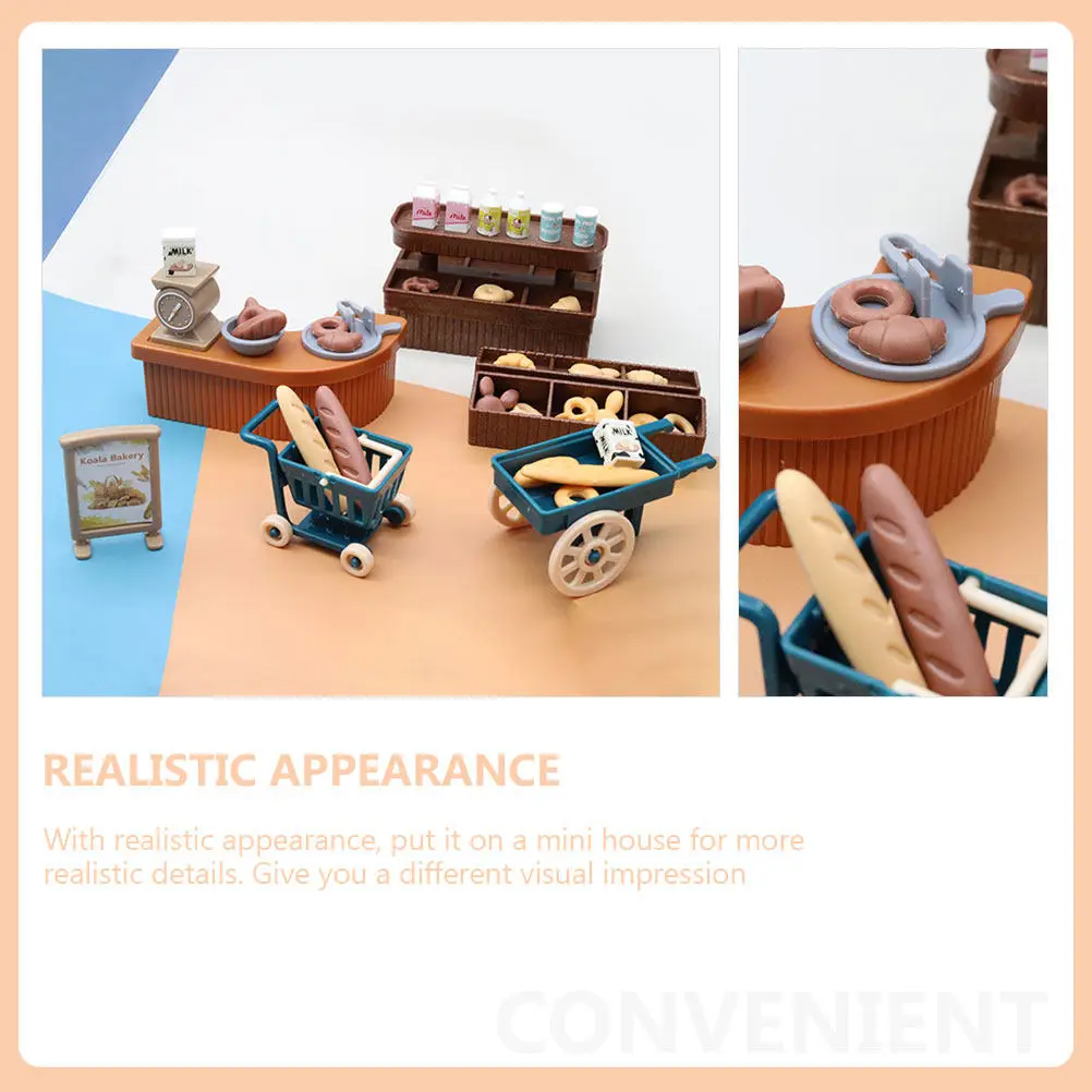 1세트 미니어처 음식 세트, 사실적인 베이커리 샵 액세서리, 미니 하우스 장, 창의적인 미니 주방 장식품, 마이크로 장면