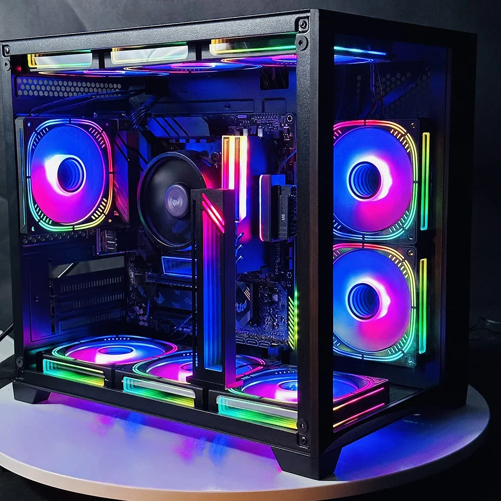 ARGB CPU 냉각 선풍기 지지대, 조정 가능, 5V, 3 핀 비디오 카드홀더 브래킷, 데스크톱 컴퓨터용 낙하 방지 마그네틱 미끄럼 방지 베이스