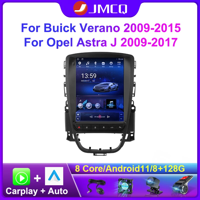 Автомагнитола JMCQ для Opel Astra J Vauxhall Buick Verano 2009-2015 Tesla Style 2Din Android мультимедийный