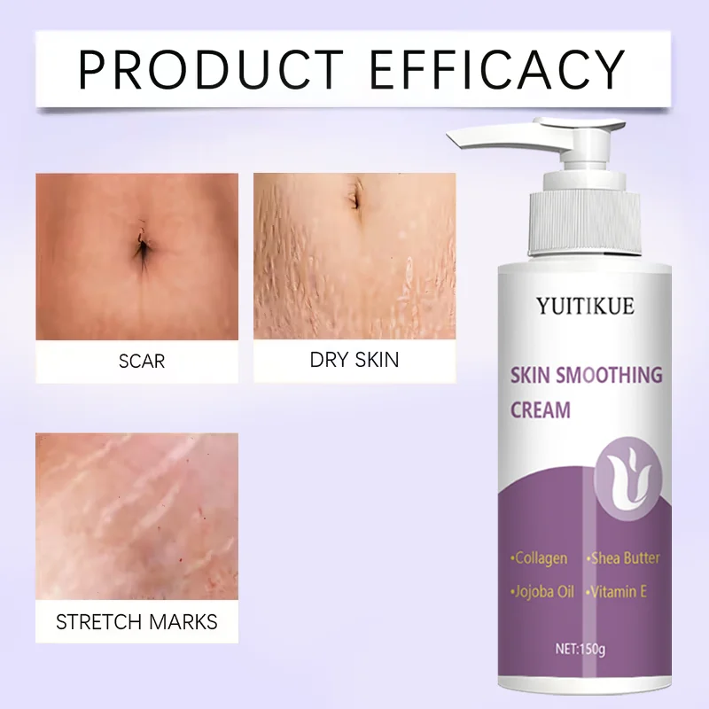 YUITIKUE Smooth Skin Cream with Collagen, Shea Butter, Jojoba Oil, and Vitamin E, deeply moisturizing, firming, and lifting