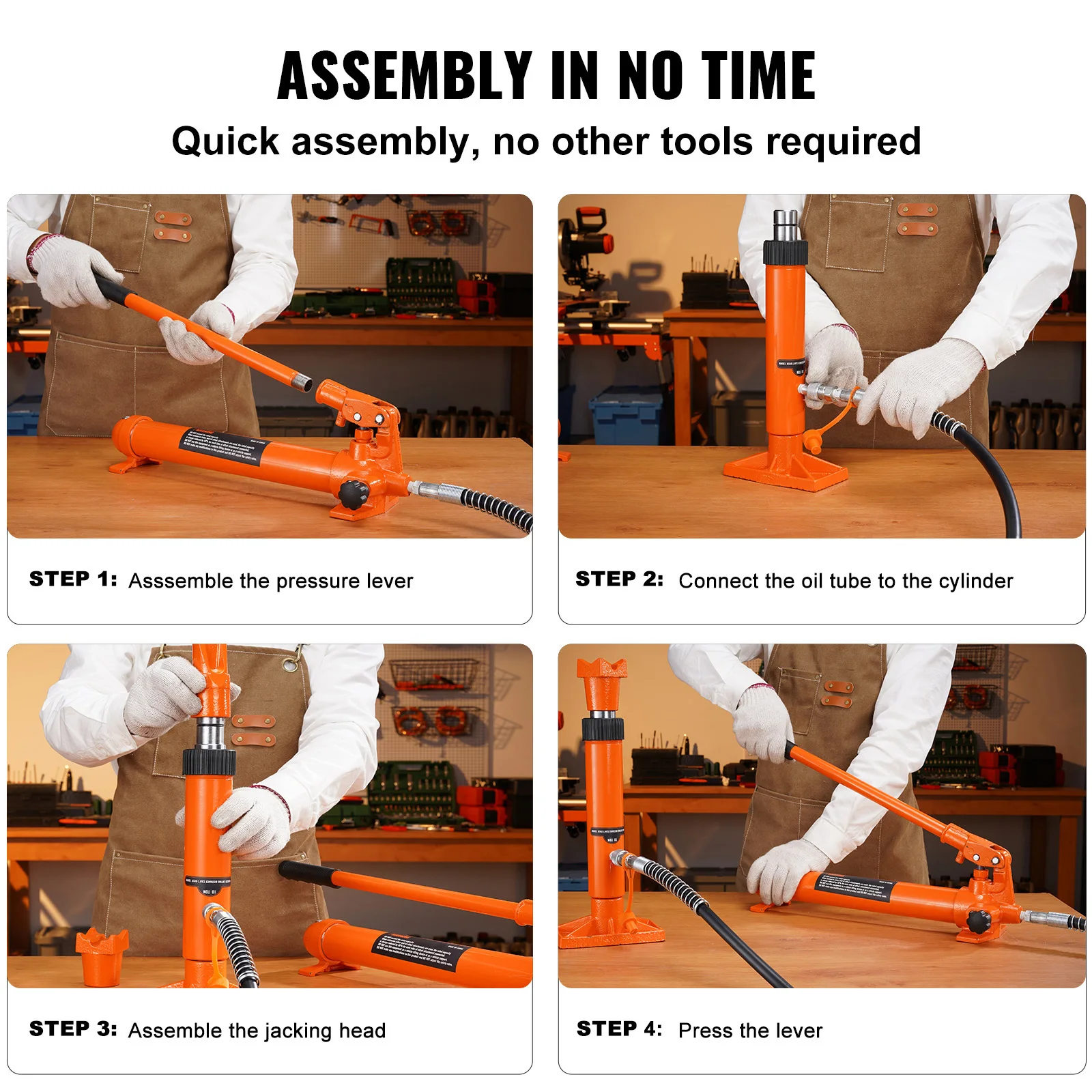 SucceBuy 10 Ton Hydraulic Jack Air Pump Lift Ram Body Frame Porta Power Repair Kits Multi-functional Auto Body Frame Repair Kits