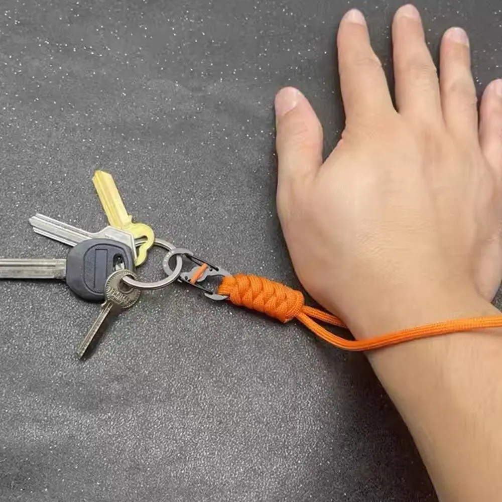 Climbing Rope Handmade Snake Knot Paracord Keychain Outdoor Rock Climbing Camping Rescue Emergency Survival Rope Metal Key Chains Gifts