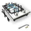 Portable Gas Cooktop Stainless Steel 2 Burner Stove Dual Fuel Built-in RVs and Apartments 1